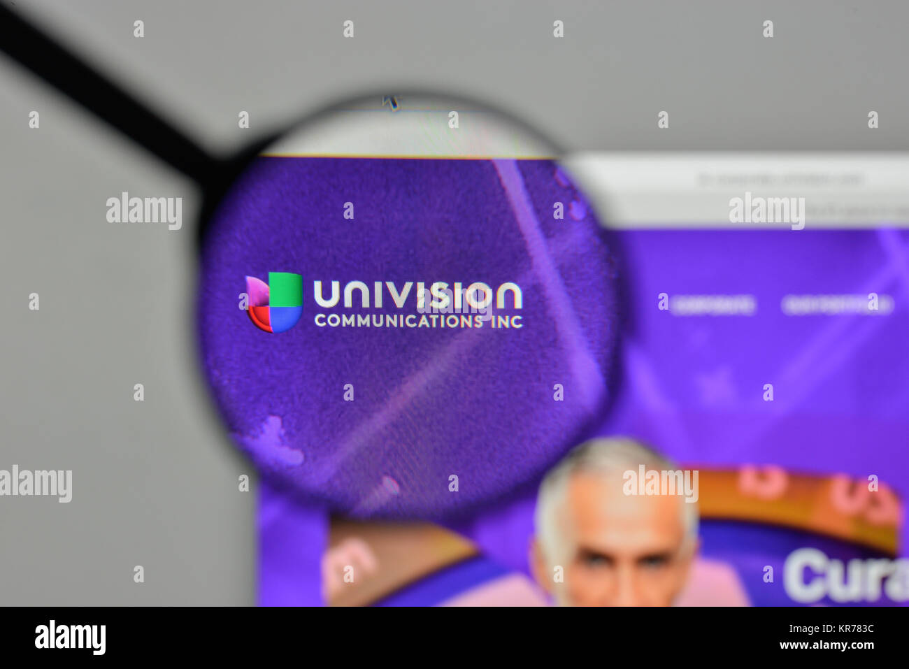 Milan, Italy - November 1, 2017: Univision Communications logo on the ...