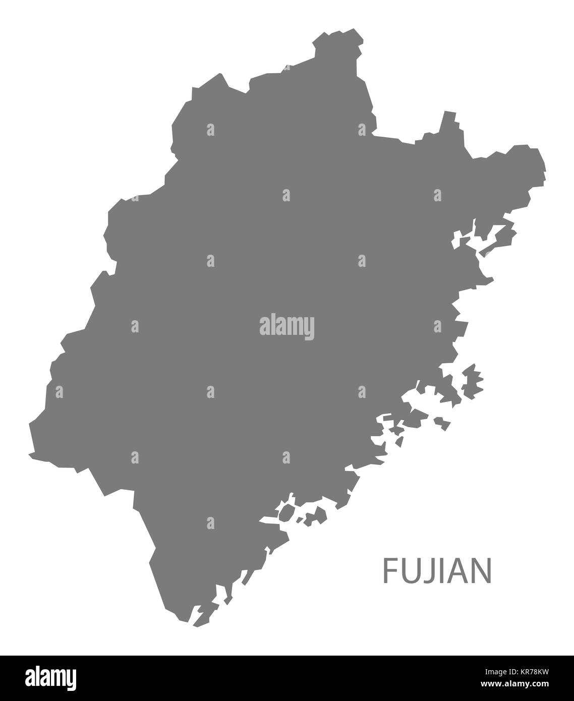 Fujian China Map grey Stock Photo