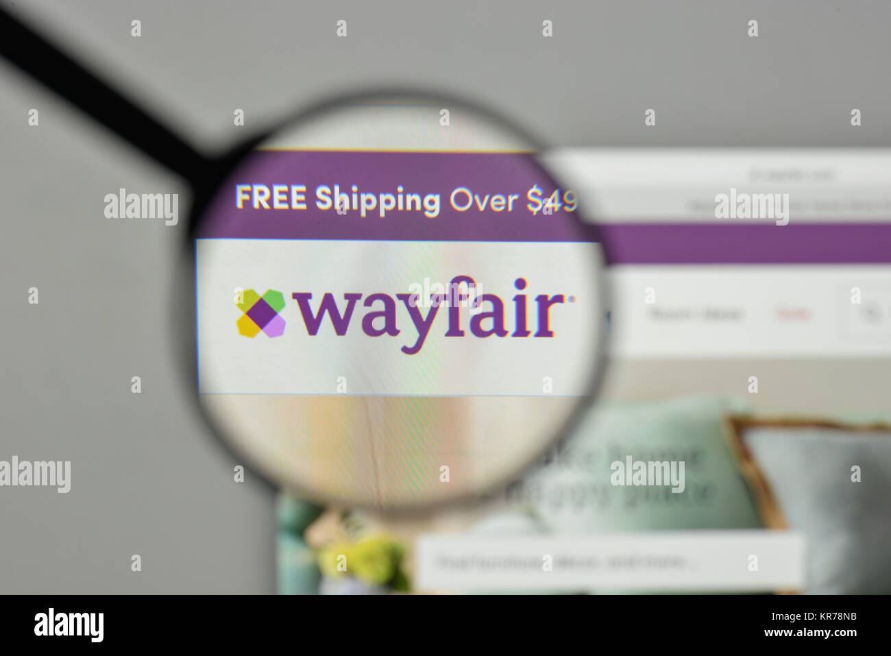 Milan, Italy November 1, 2017 Wayfair logo on the website homepage