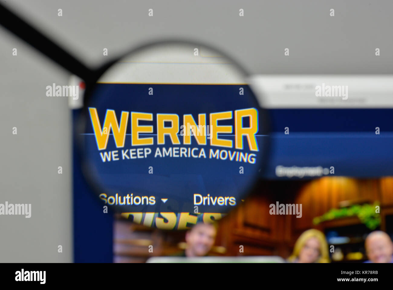 Milan, Italy - November 1, 2017: Werner Enterprises logo on the website ...