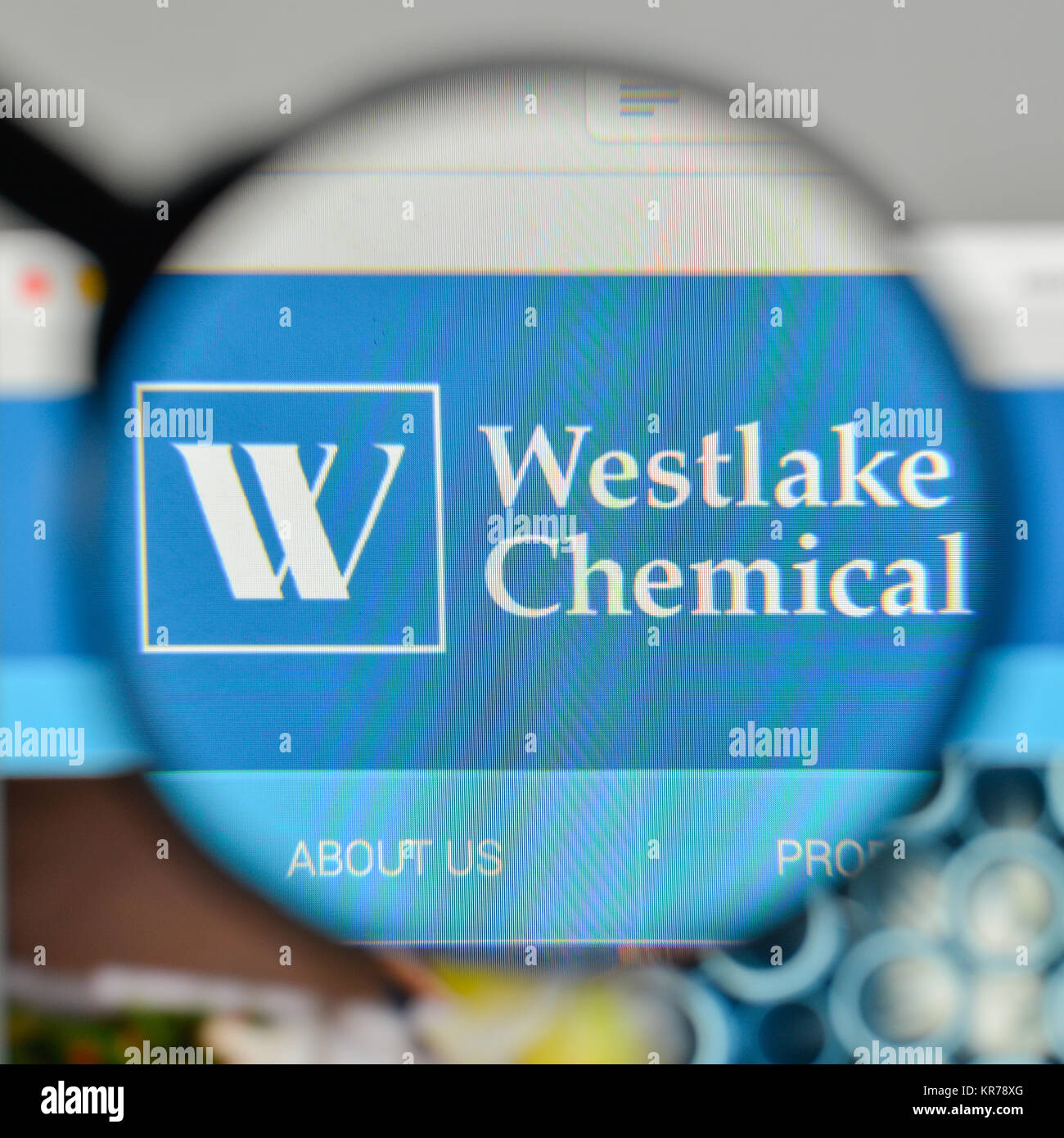 Milan, Italy November 1, 2017 Westlake Chemical logo on the website