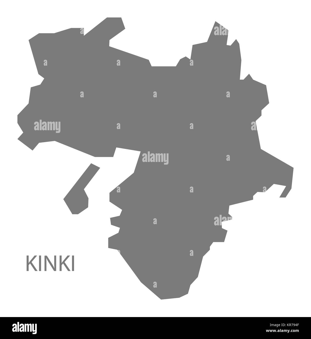 Kinki Japan Map grey Stock Photo