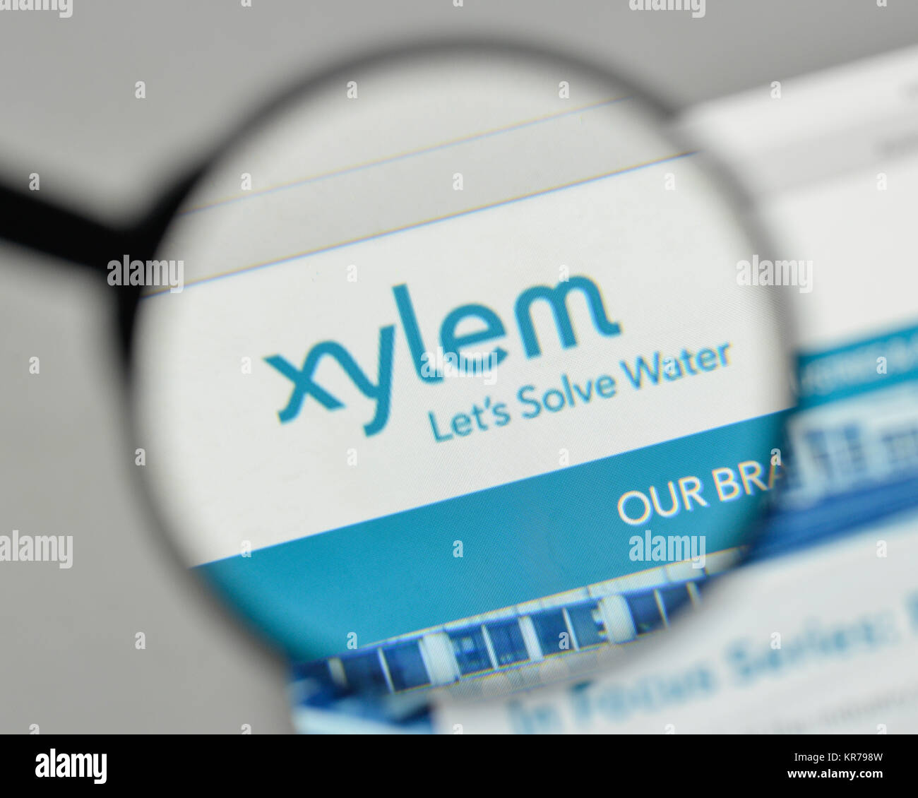 Xylem Website Milan, Italy - November 1, 2017: Xylem logo on the website homepage ...