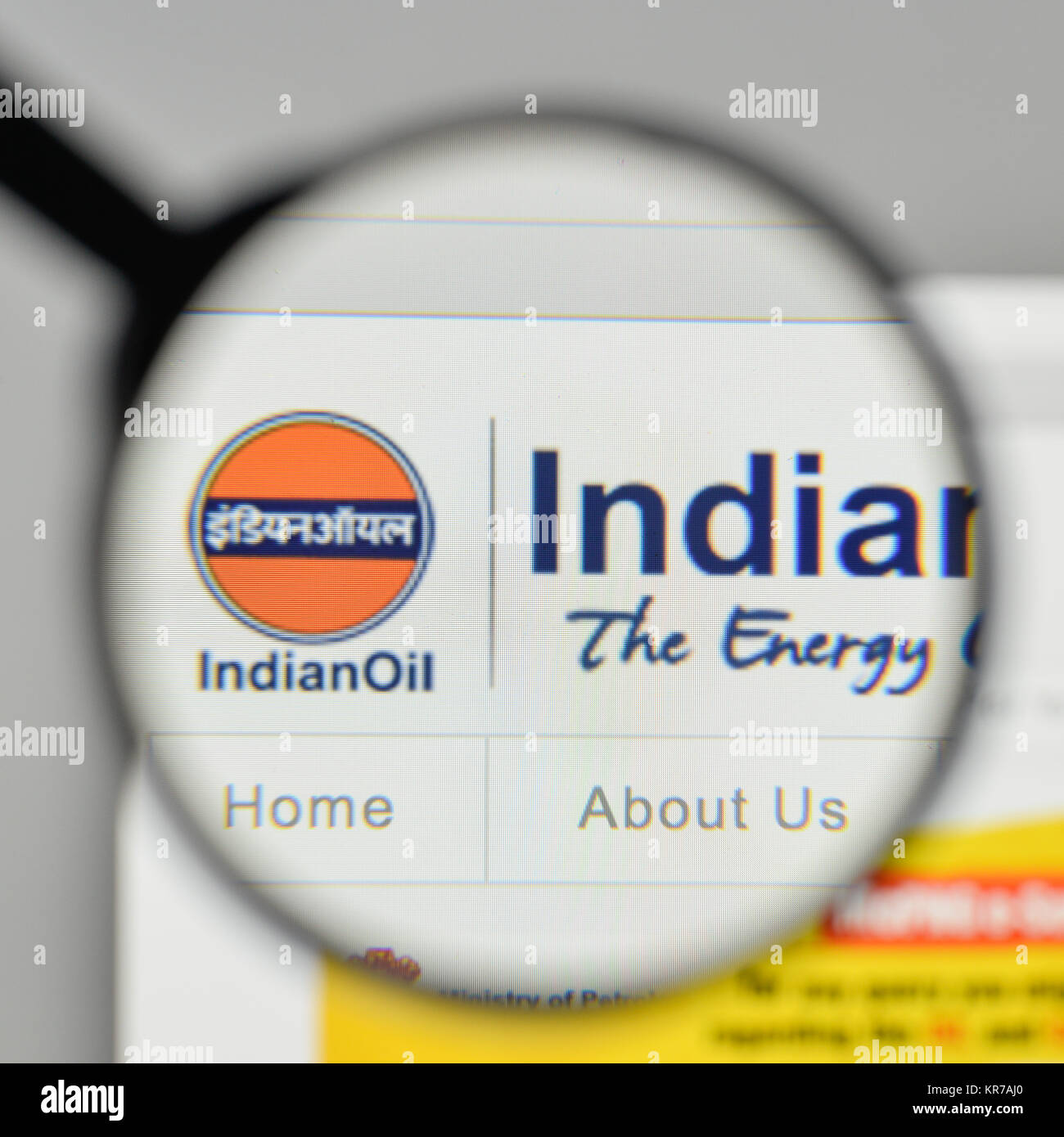 Milan, Italy - November 1, 2017: Indian Oil logo on the website homepage. Stock Photo