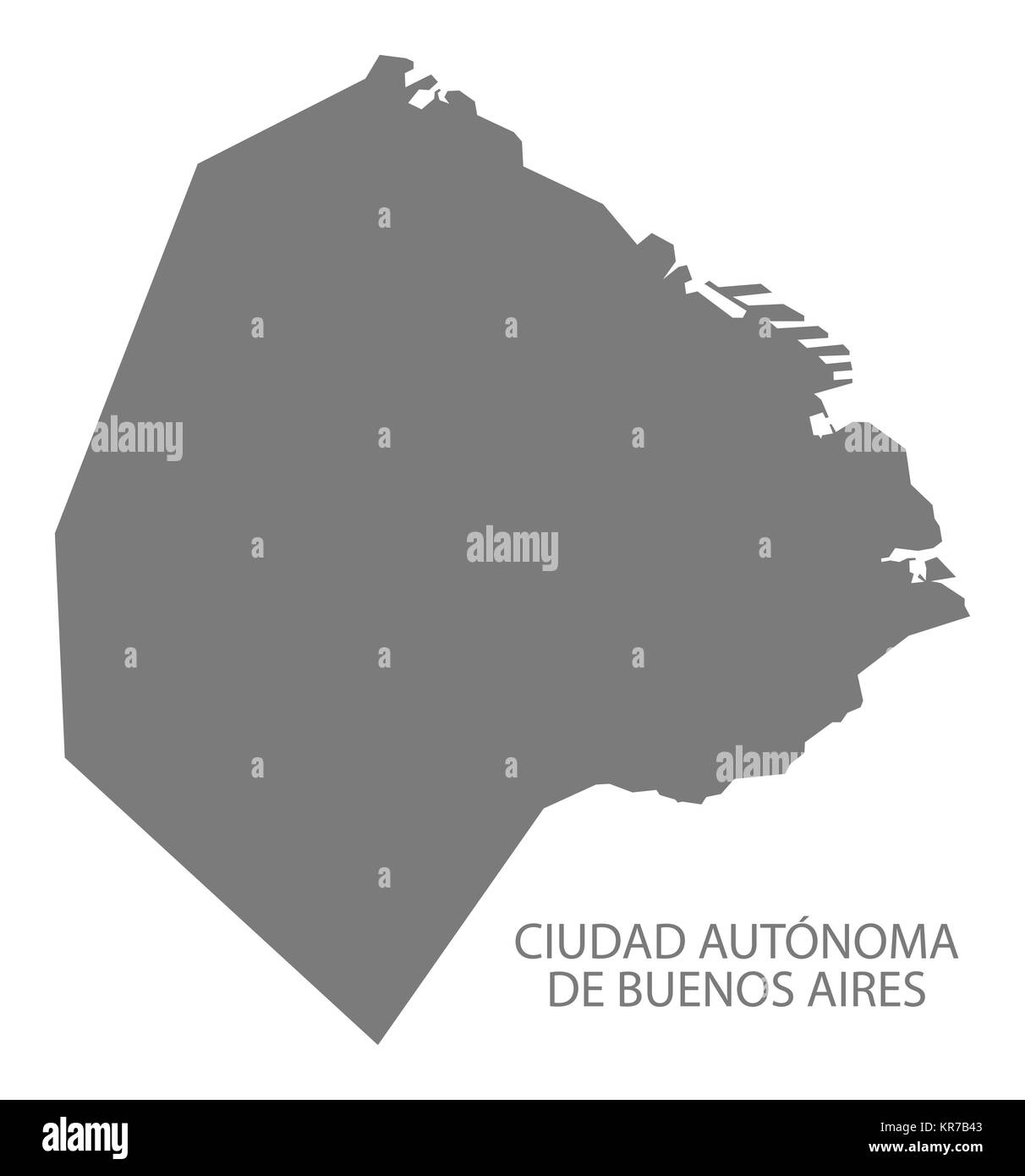 Ciudad Autonoma de Buenos Aires Argentina Map grey Stock Photo
