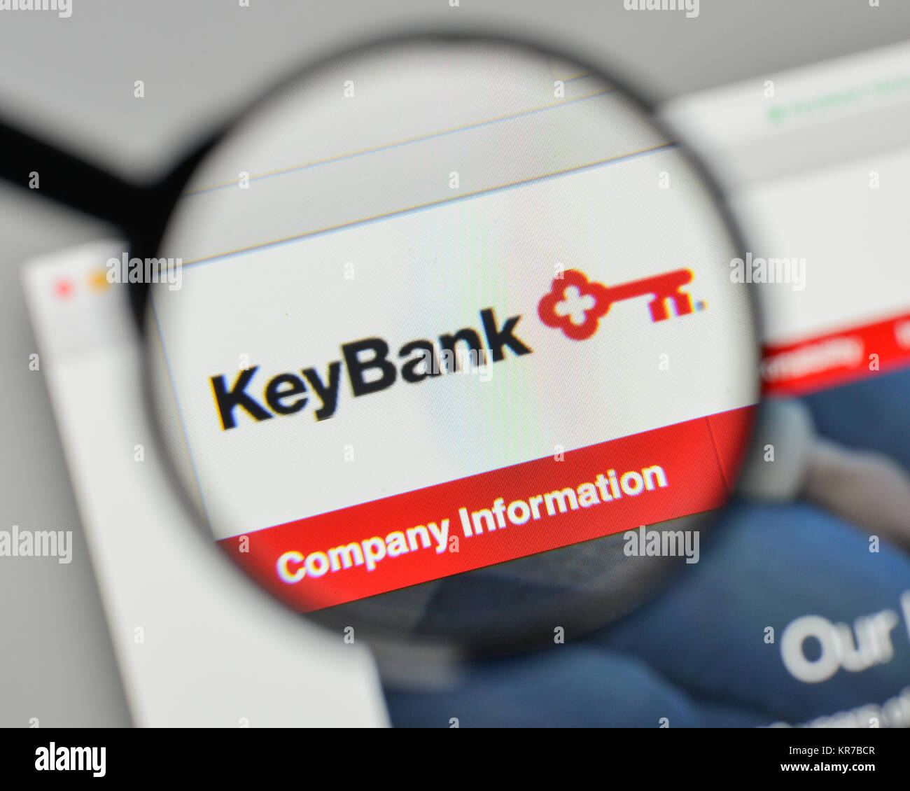 Milan Italy November 1 2017 Key Corp Bank Logo On The Website