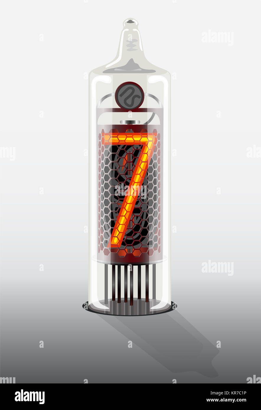 Digits on vintage vacuum tube display Stock Photo Alamy