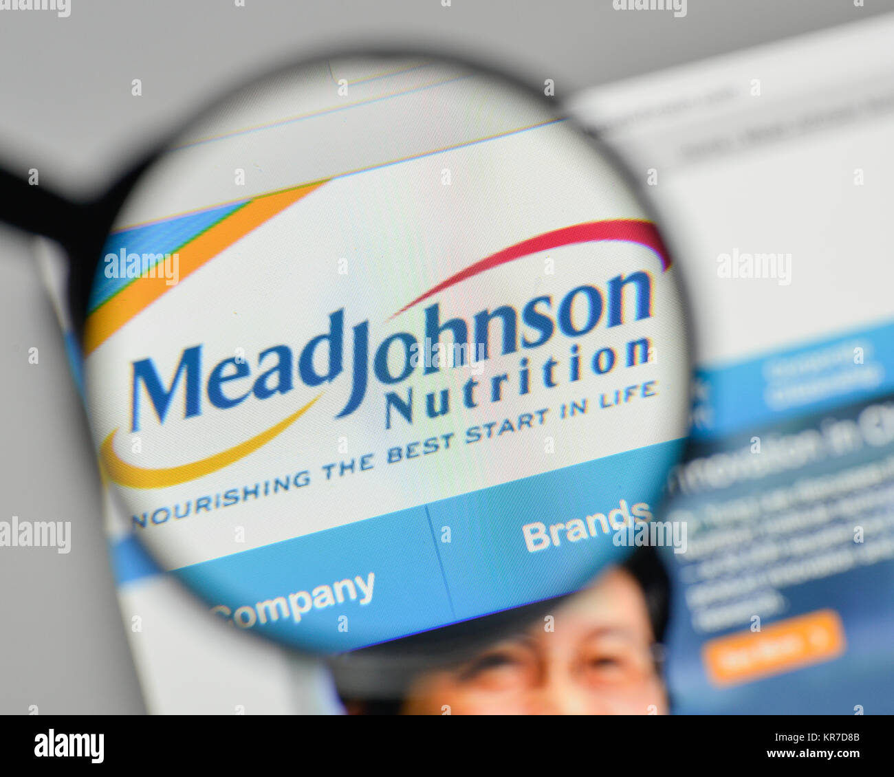 Milan, Italy November 1, 2017 Mead Johnson Nutrition logo on the