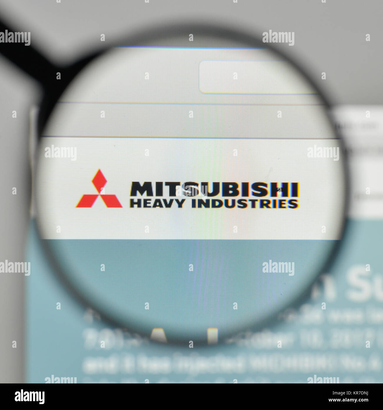 Milan, Italy - November 1, 2017: Mitsubishi Heavy Industries logo on the website homepage. Stock Photo
