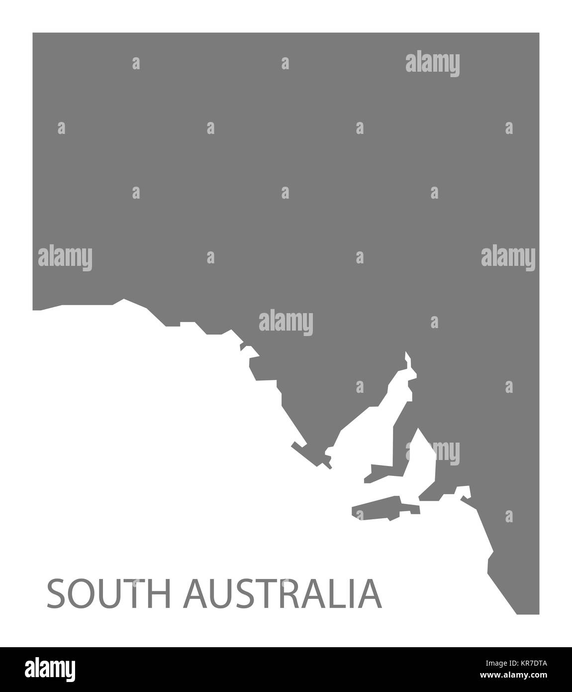 South Australia Map grey Stock Photo