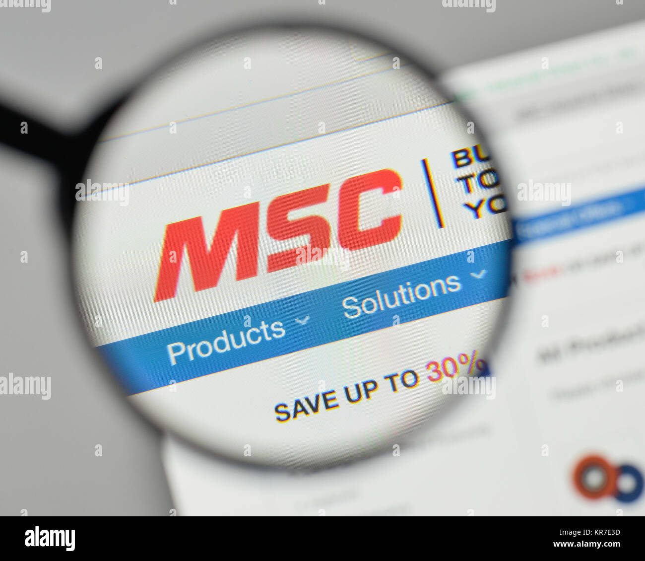 Milan, Italy November 1, 2017 MSC Industrial Direct logo on the