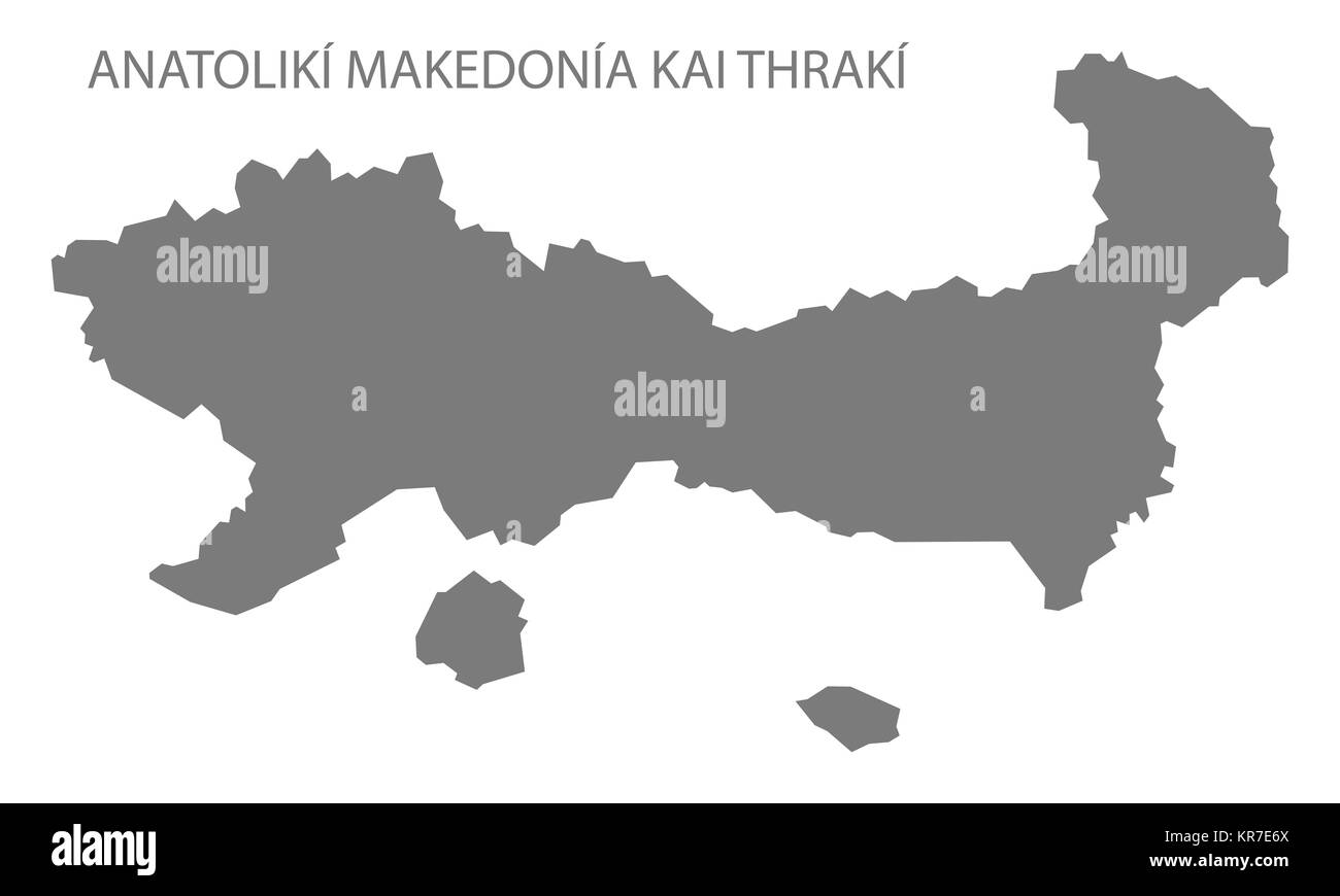 Anatoliki Makedonia kai Thraki Greece Map grey Stock Photo
