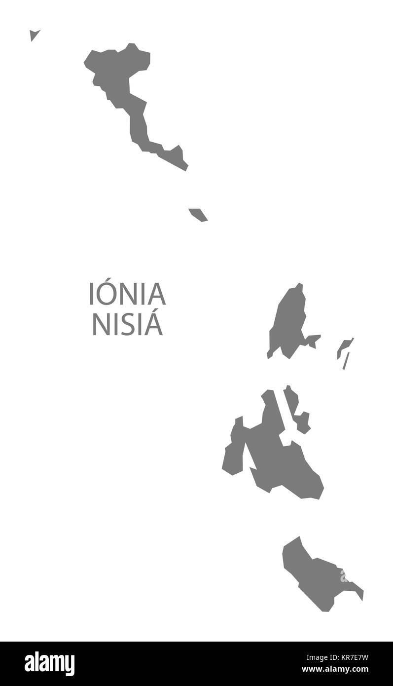 Ionia Nisia Greece Map grey Stock Photo