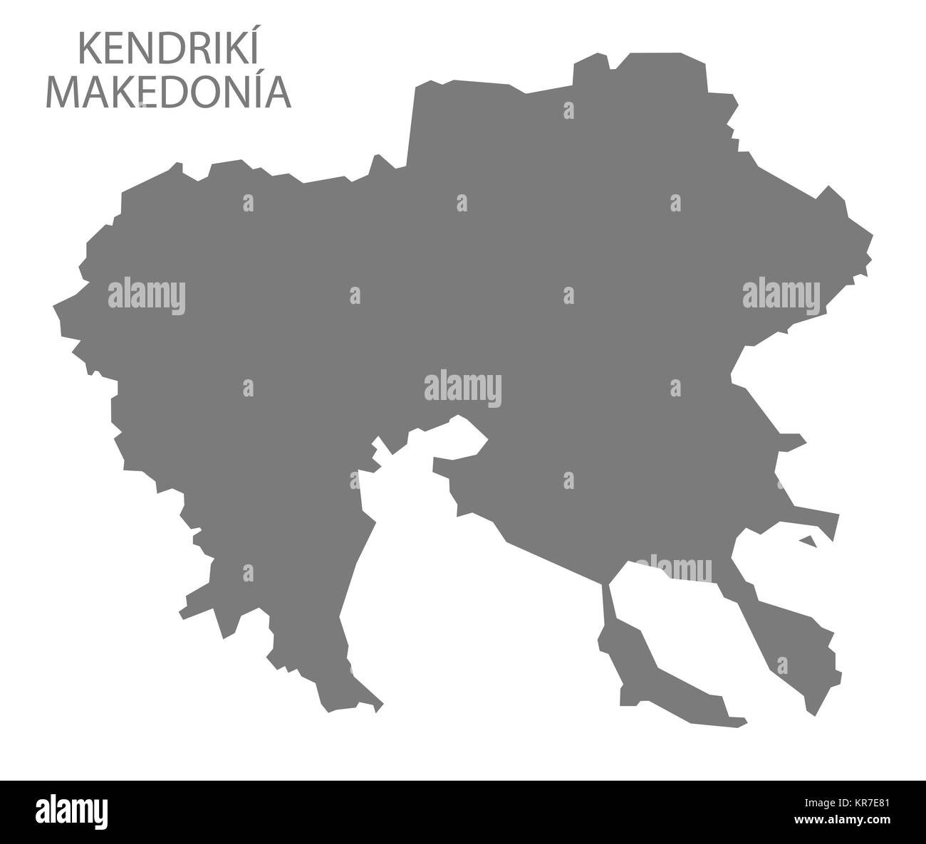 Kendriki Makedonia Greece Map grey Stock Photo
