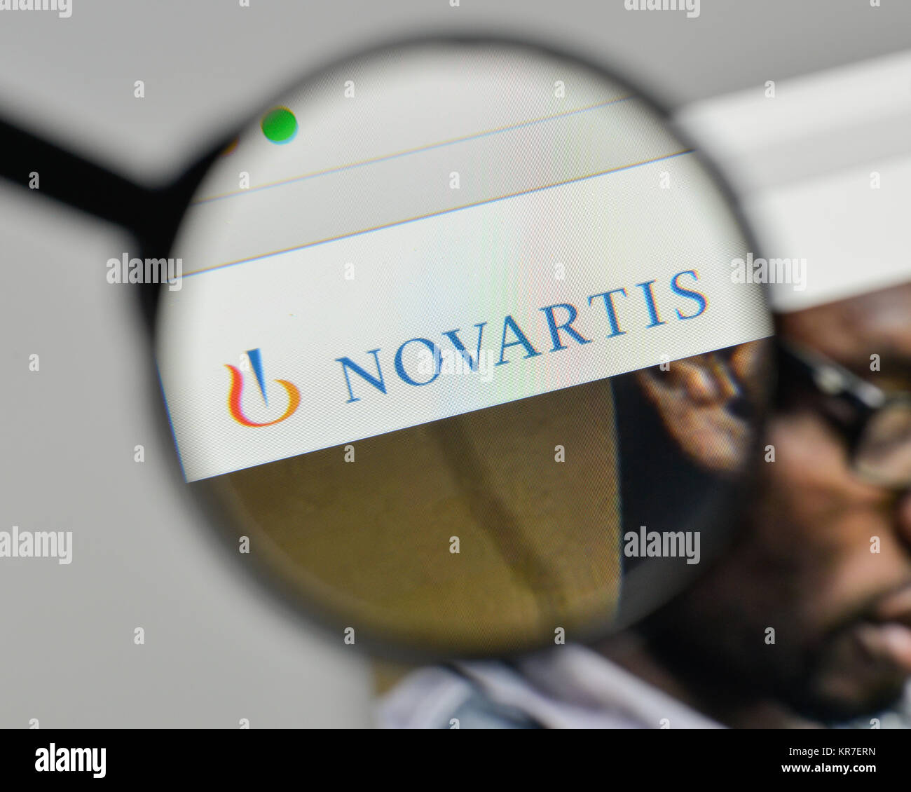 Milan, Italy - November 1, 2017: Novartis logo on the website homepage. Stock Photo