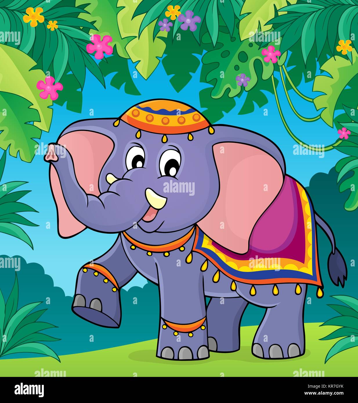 Indian elephant theme image 2 Stock Photo