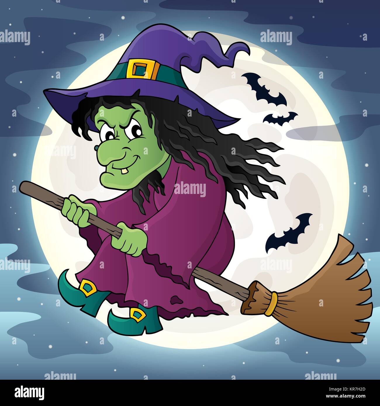 witch on a broom flying witch on a broom flying