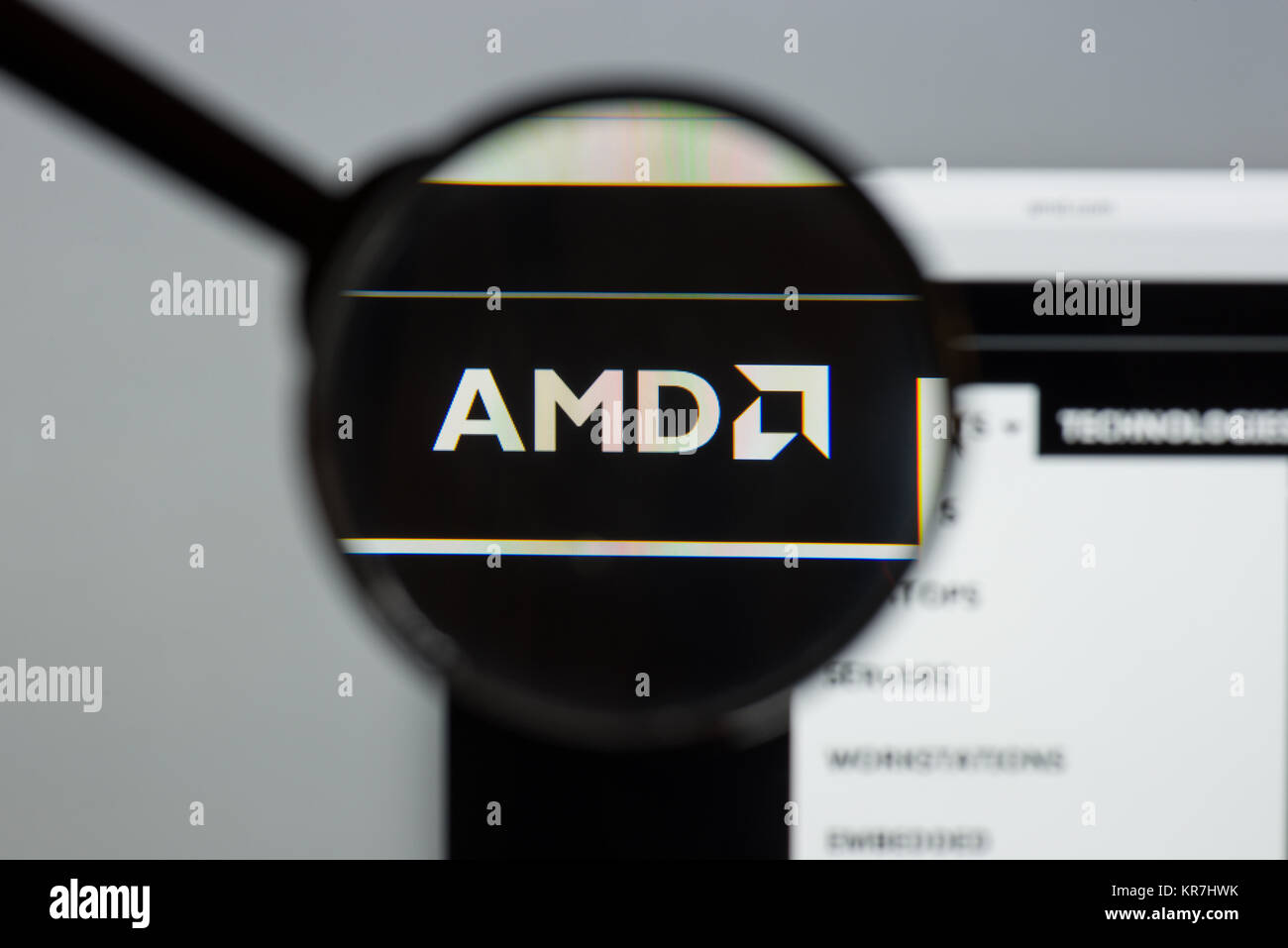 Milan, Italy - August 10, 2017: Advanced Micro Devices website homepage ...