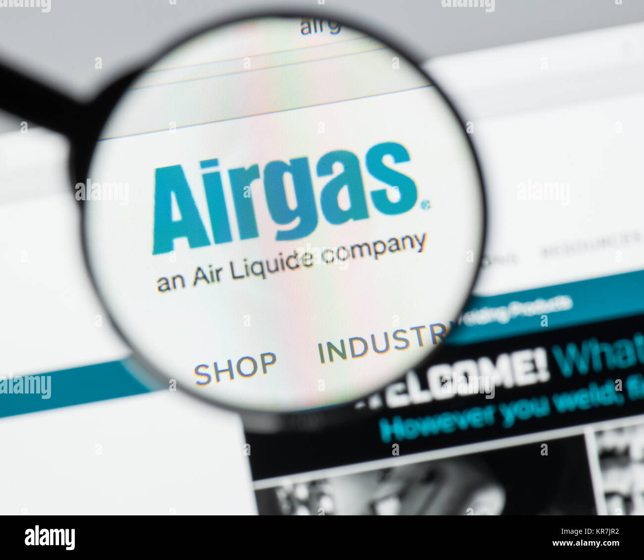Milan, Italy August 10, 2017 Airgas website homepage. It is the