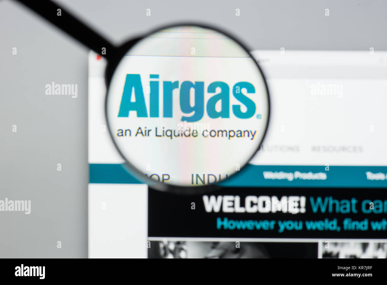 Milan, Italy August 10, 2017 Airgas website homepage. It is the