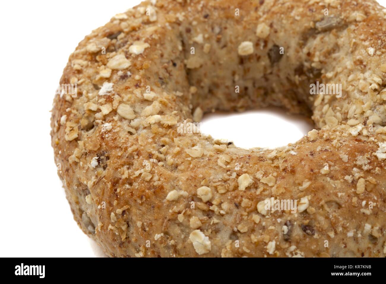 whole grain bagel Stock Photo