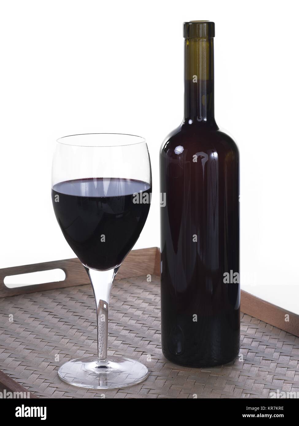 wine glass and bottle Stock Photo