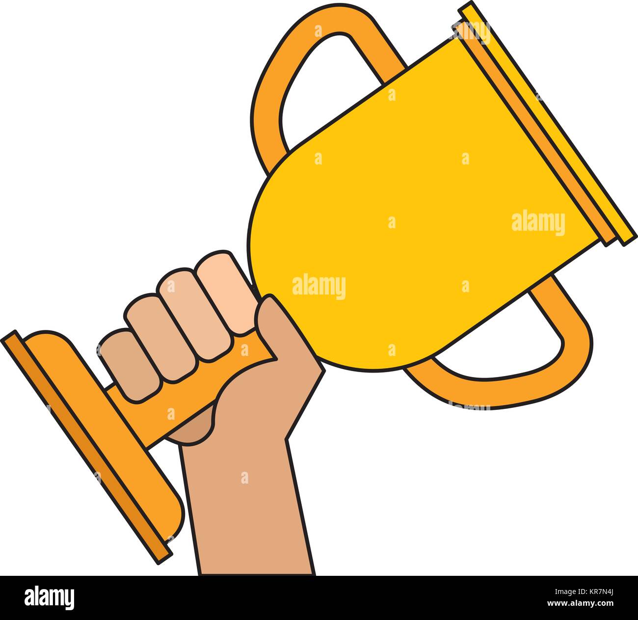 hands human with trophy cup winner icon Stock Vector Image & Art - Alamy