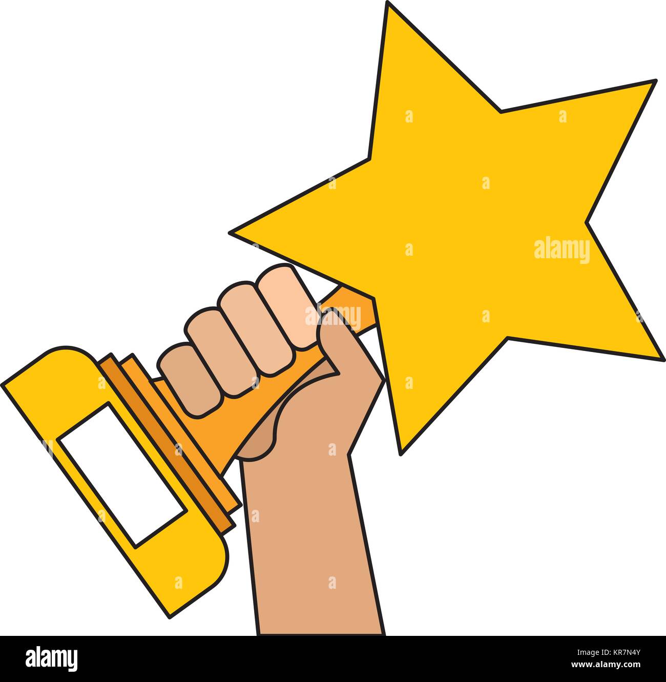 hands with star trophy winner icon Stock Vector Image & Art - Alamy