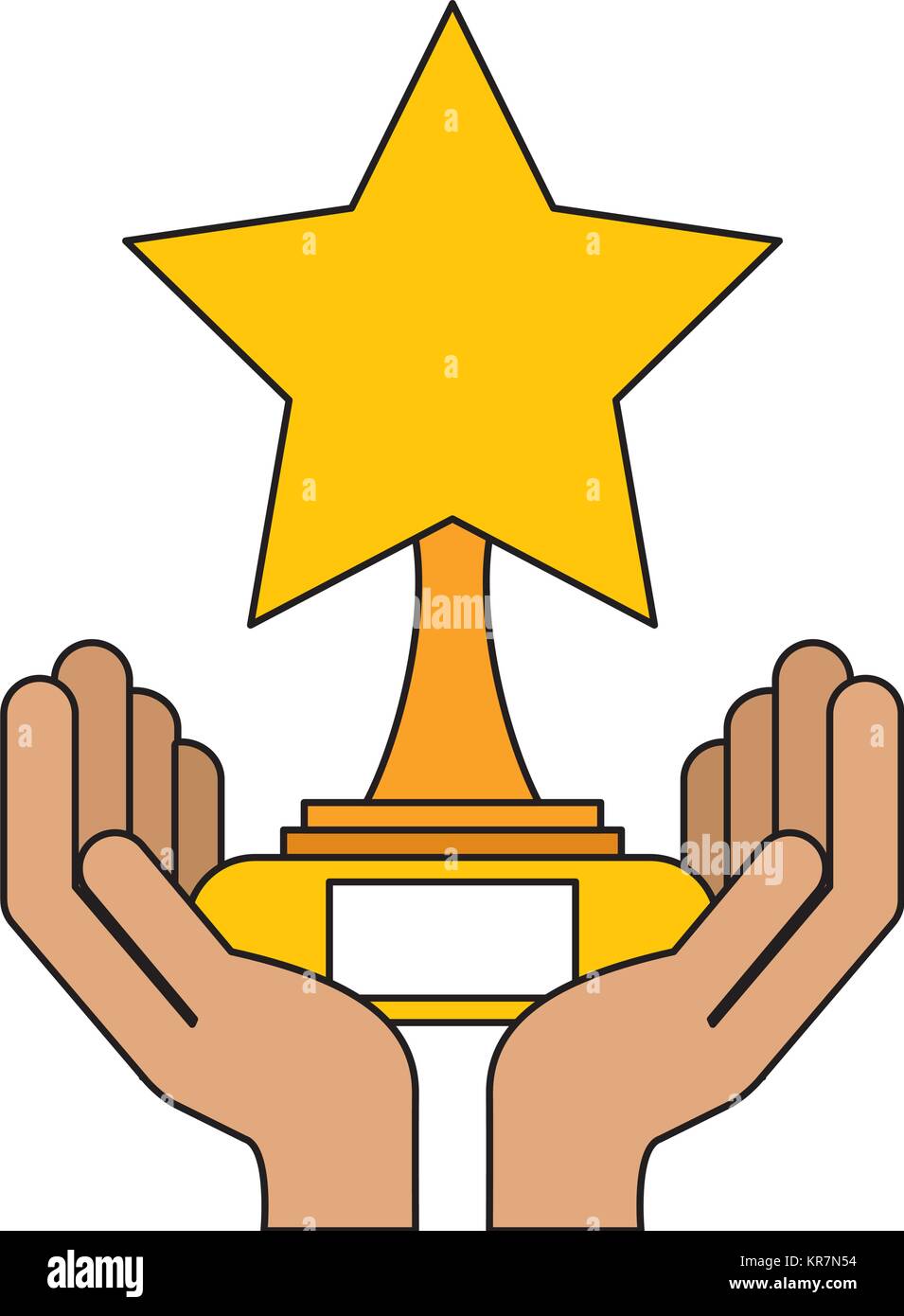 hands with star trophy winner icon Stock Vector Image & Art - Alamy