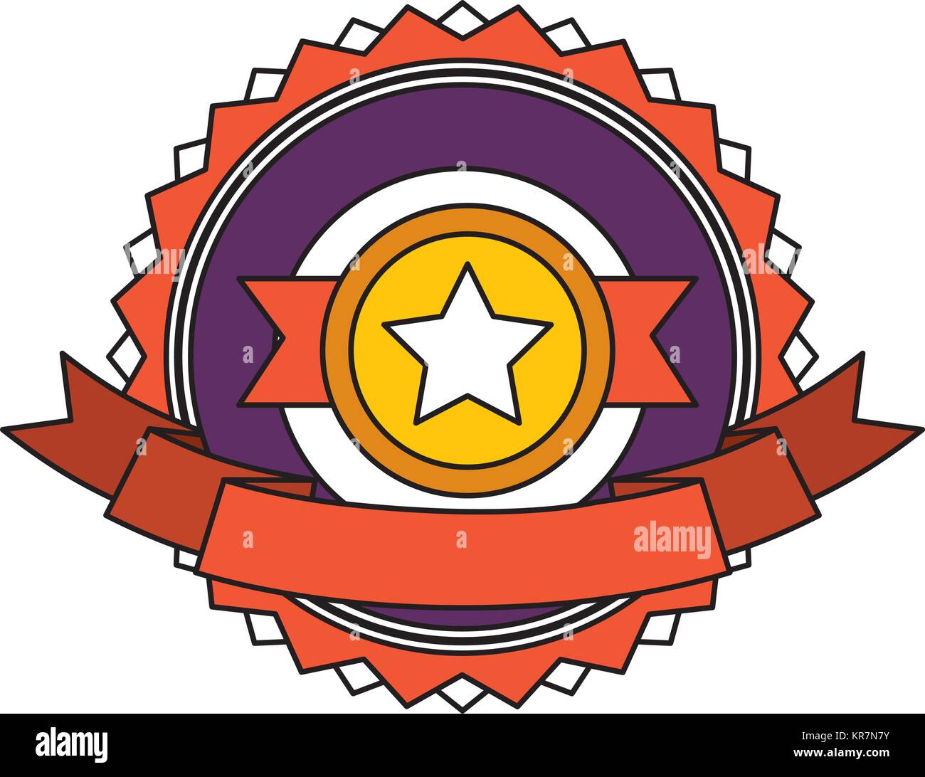 winner medal with star emblem Stock Vector Image & Art - Alamy