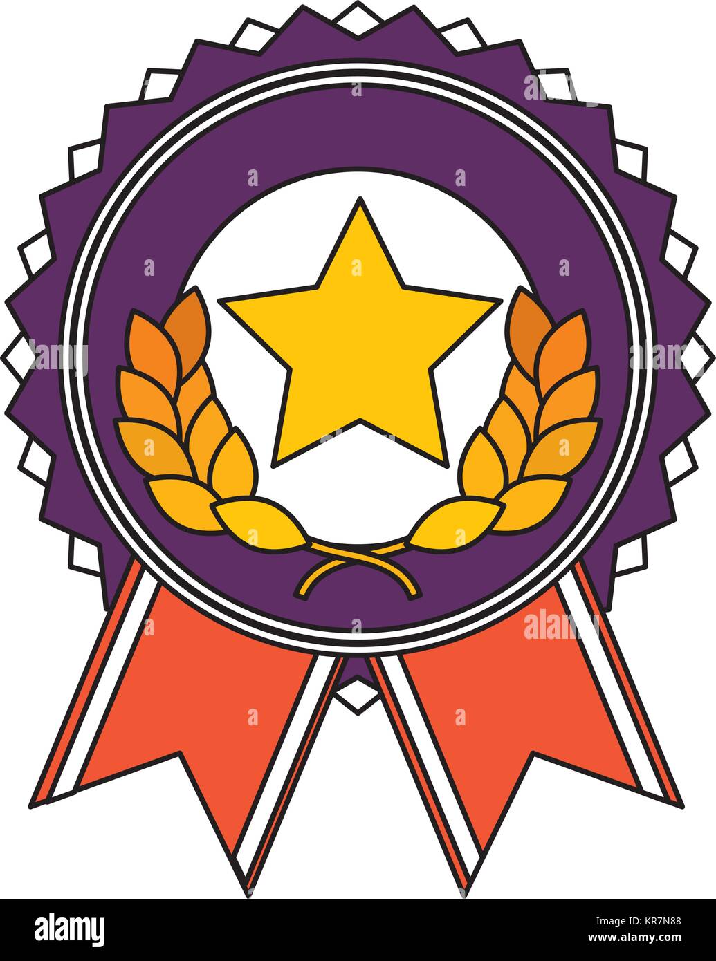 winner medal with star and wreath Stock Vector Image & Art - Alamy