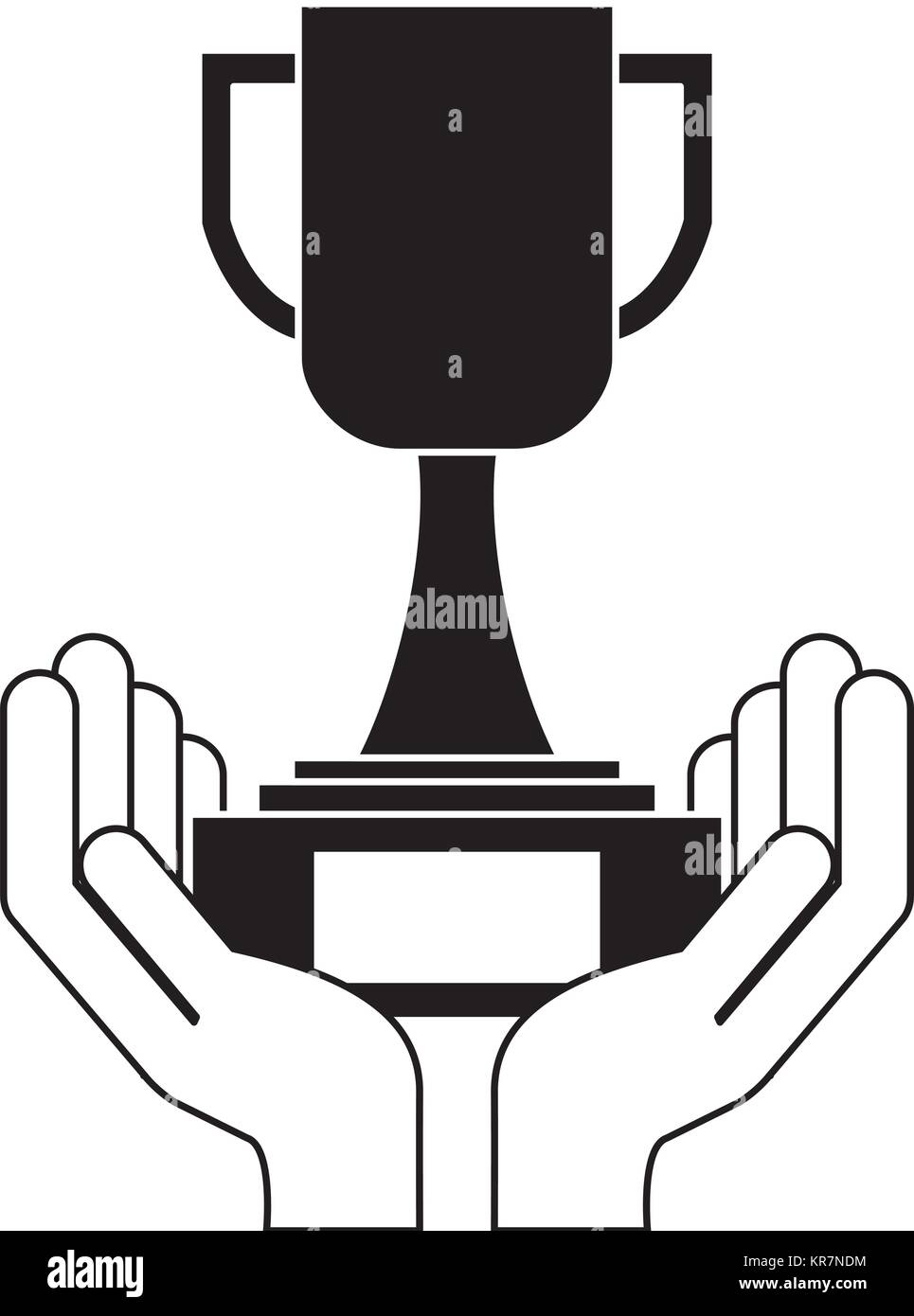 hands human with trophy cup winner icon Stock Vector Image & Art - Alamy
