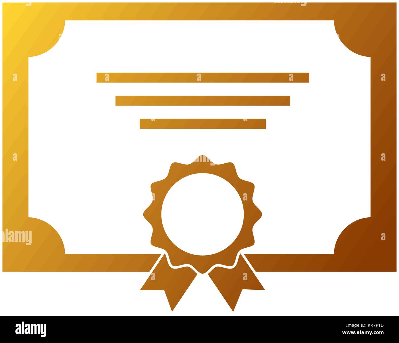 winner diploma with medal Stock Vector