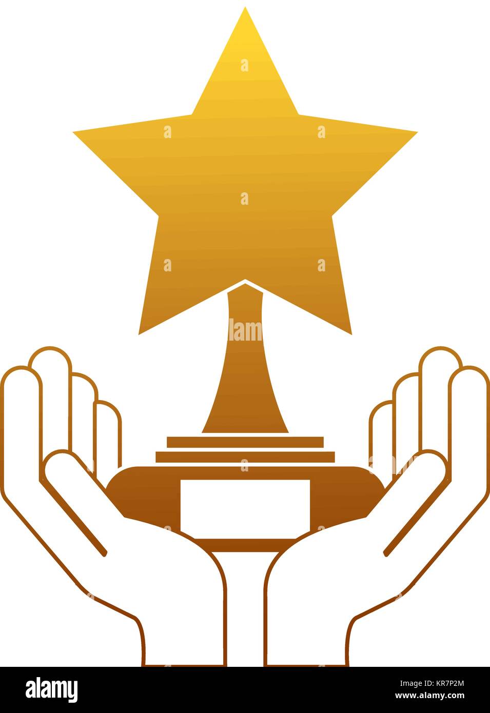hands with star trophy winner icon Stock Vector Image & Art - Alamy