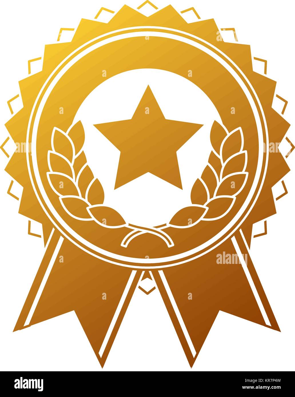 winner medal with star and wreath Stock Vector Image & Art - Alamy