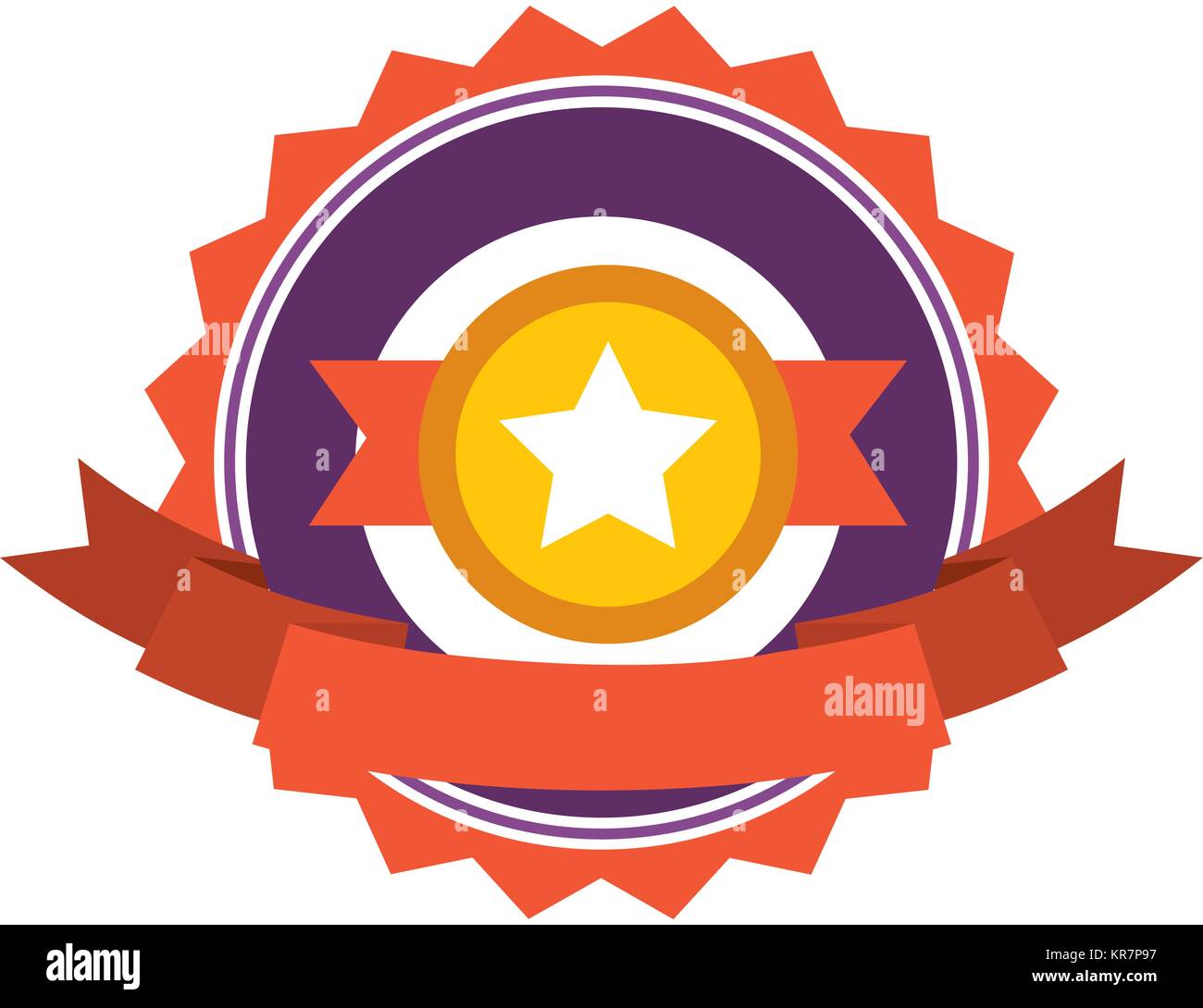 winner medal with star emblem Stock Vector Image & Art - Alamy
