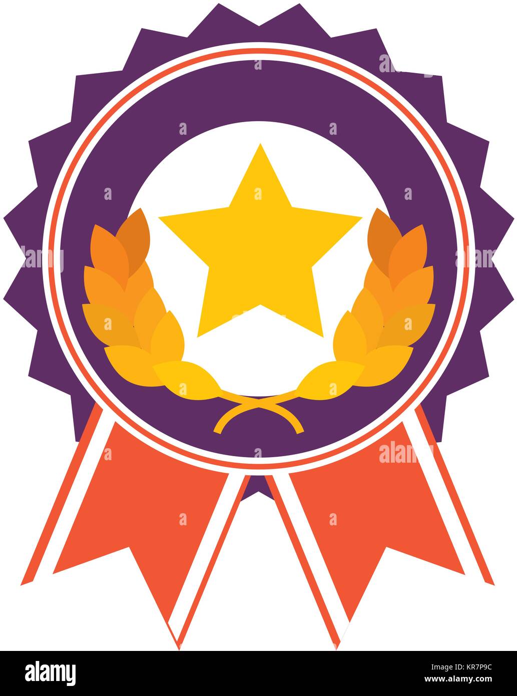 winner medal with star and wreath Stock Vector Image & Art - Alamy