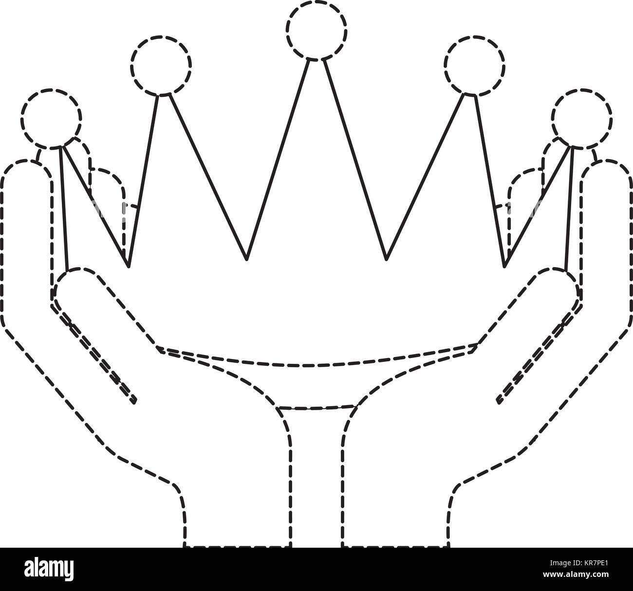 winner hands with crown isolated icon Stock Vector Image & Art - Alamy