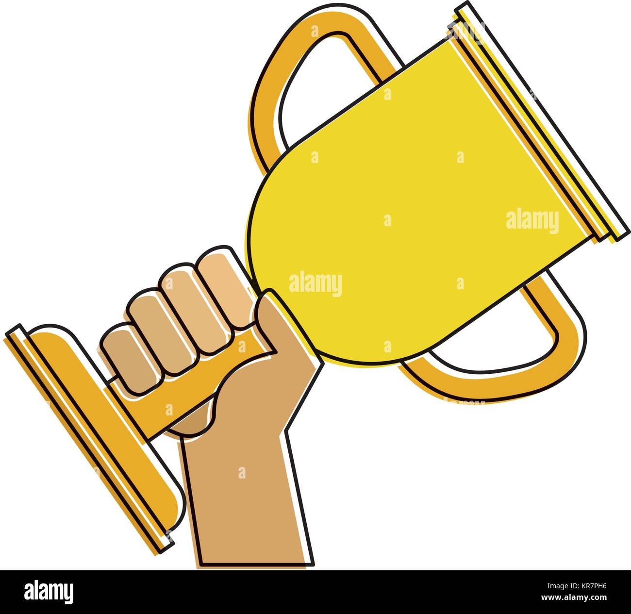 hands human with trophy cup winner icon Stock Vector Image & Art - Alamy