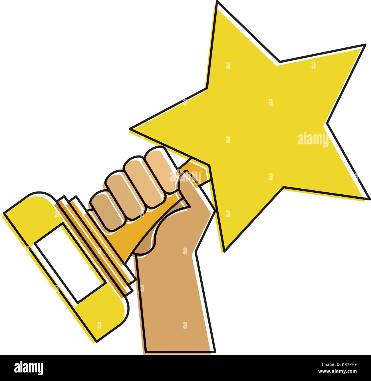 hands with star trophy winner icon Stock Vector Image & Art - Alamy