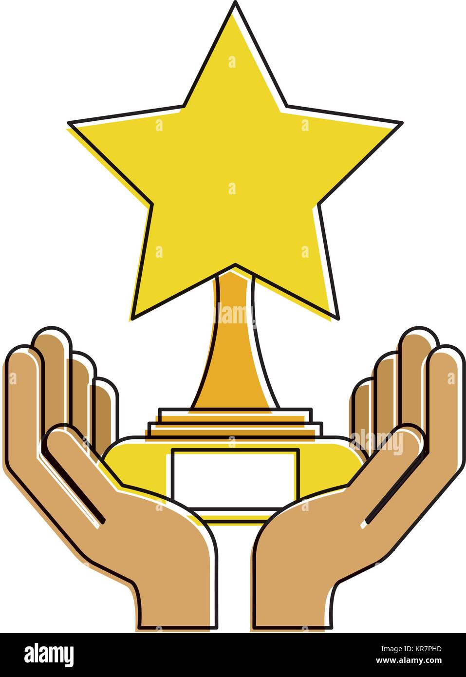 hands with star trophy winner icon Stock Vector Image & Art - Alamy