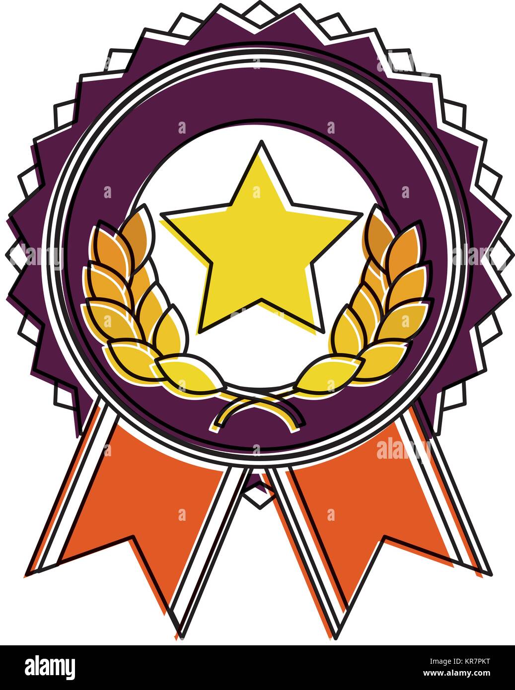 winner medal with star and wreath Stock Vector Image & Art - Alamy