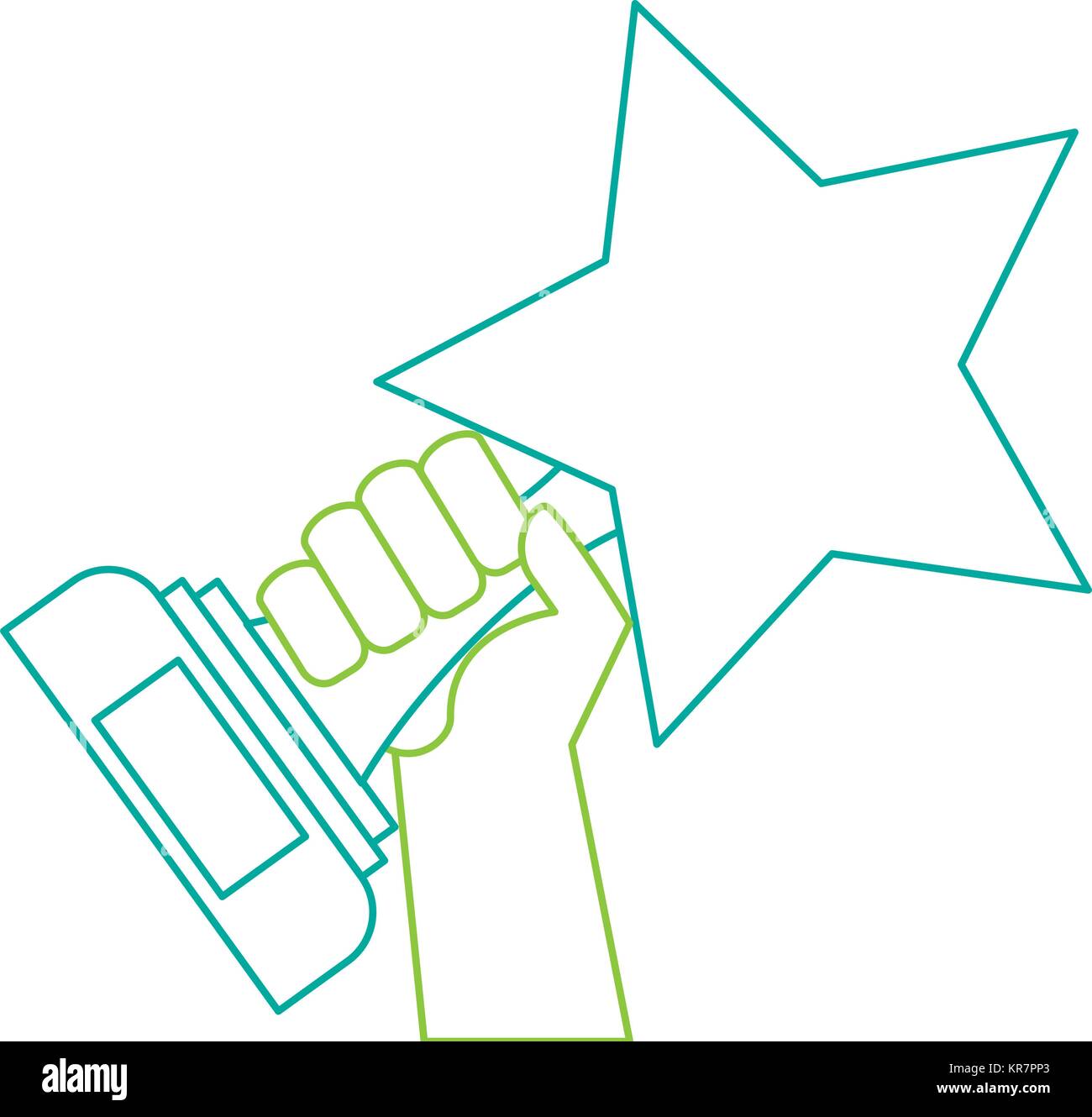 hands with star trophy winner icon Stock Vector Image & Art - Alamy