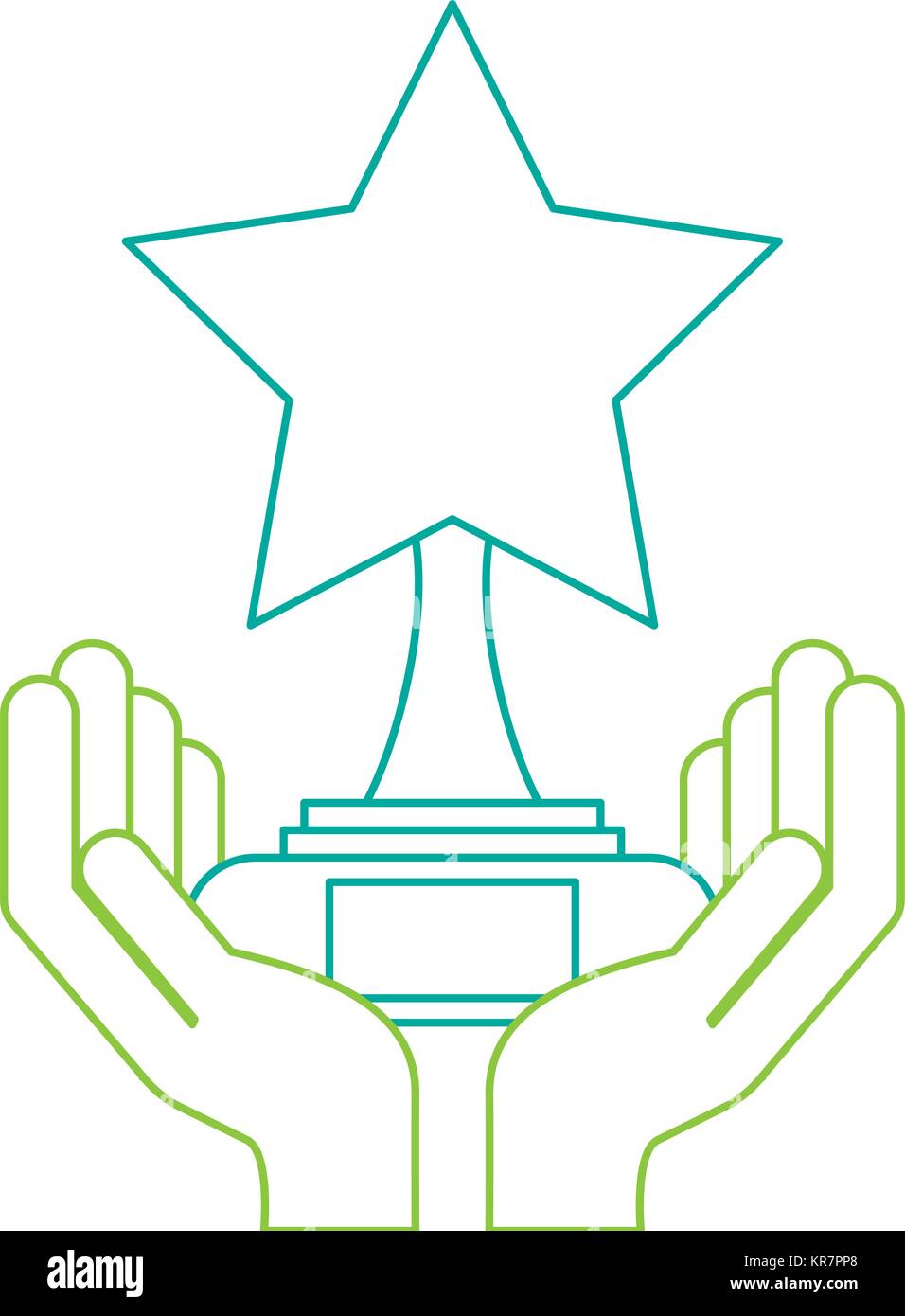 hands with star trophy winner icon Stock Vector Image & Art - Alamy