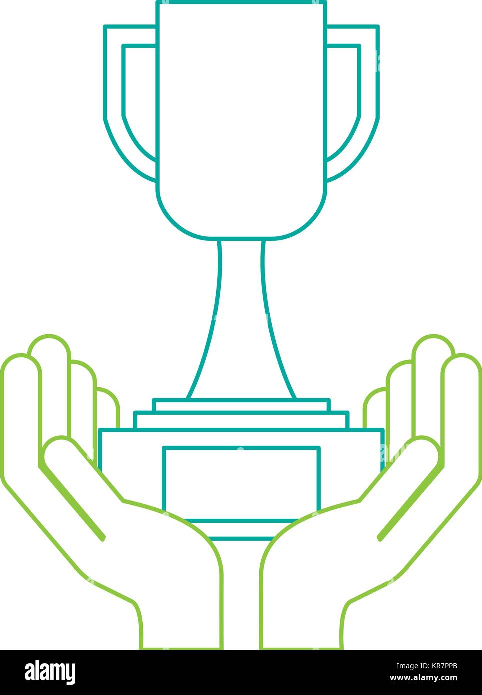 hands human with trophy cup winner icon Stock Vector Image & Art - Alamy