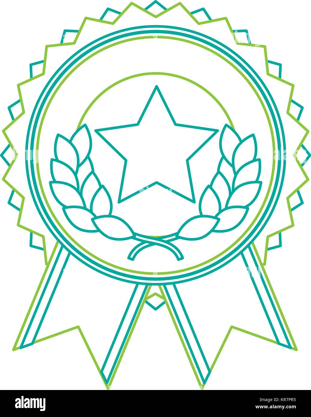 winner medal with star and wreath Stock Vector Image & Art - Alamy