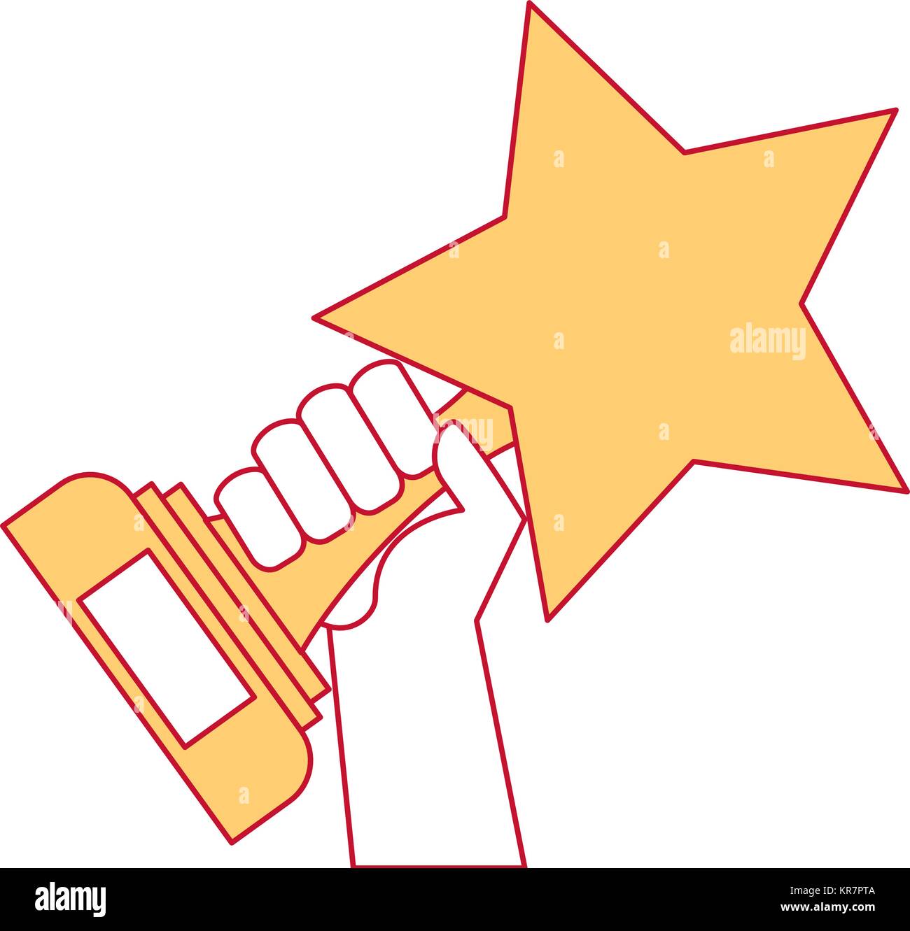 hands with star trophy winner icon Stock Vector Image & Art - Alamy