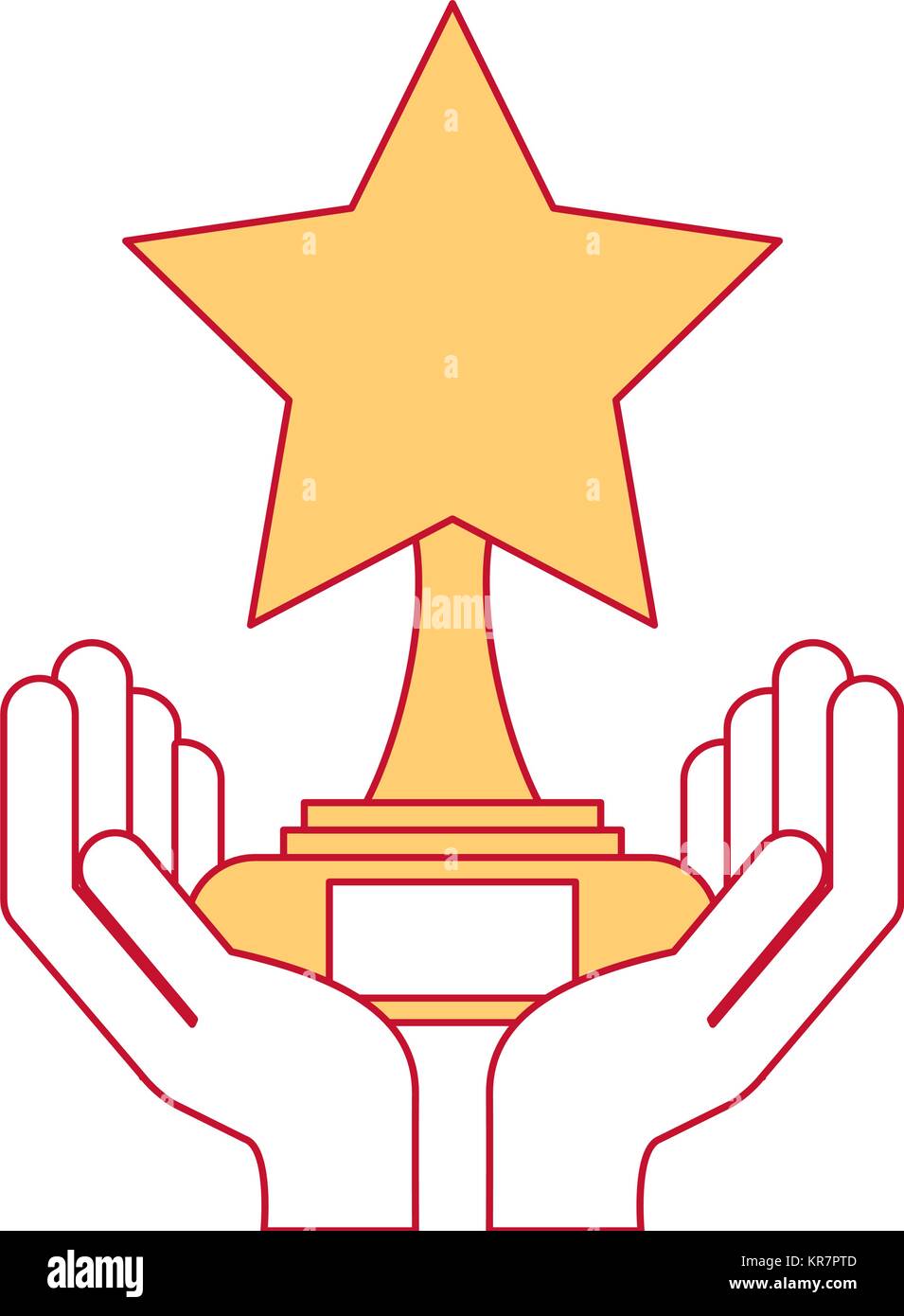hands with star trophy winner icon Stock Vector Image & Art - Alamy