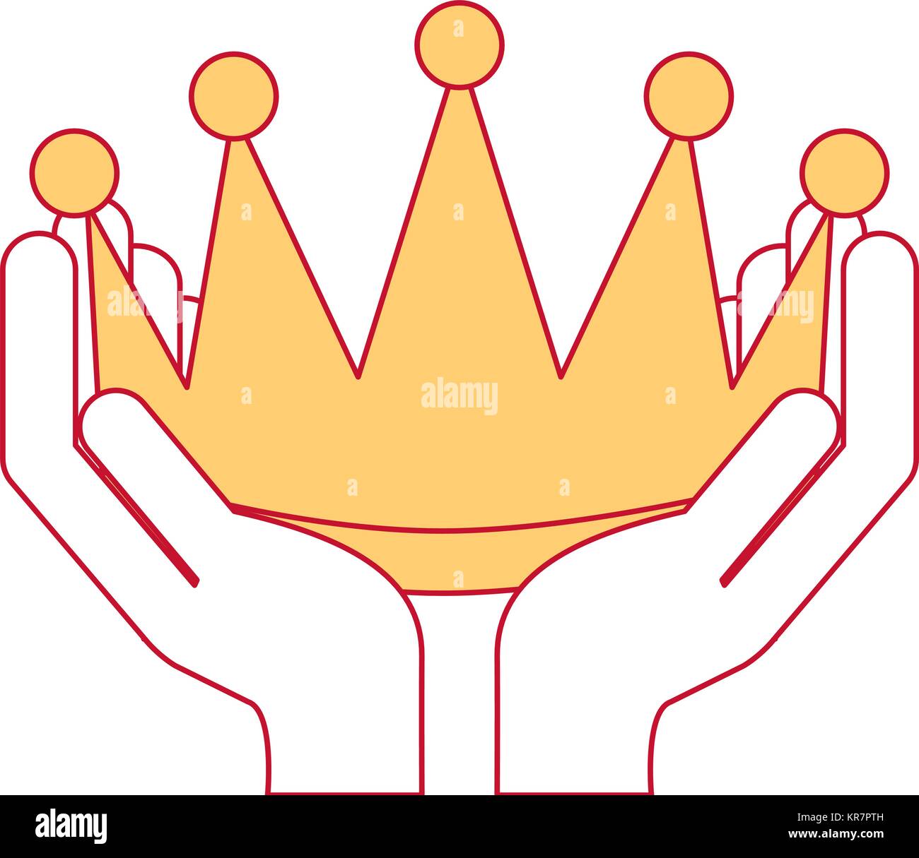 winner hands with crown isolated icon Stock Vector Image & Art - Alamy