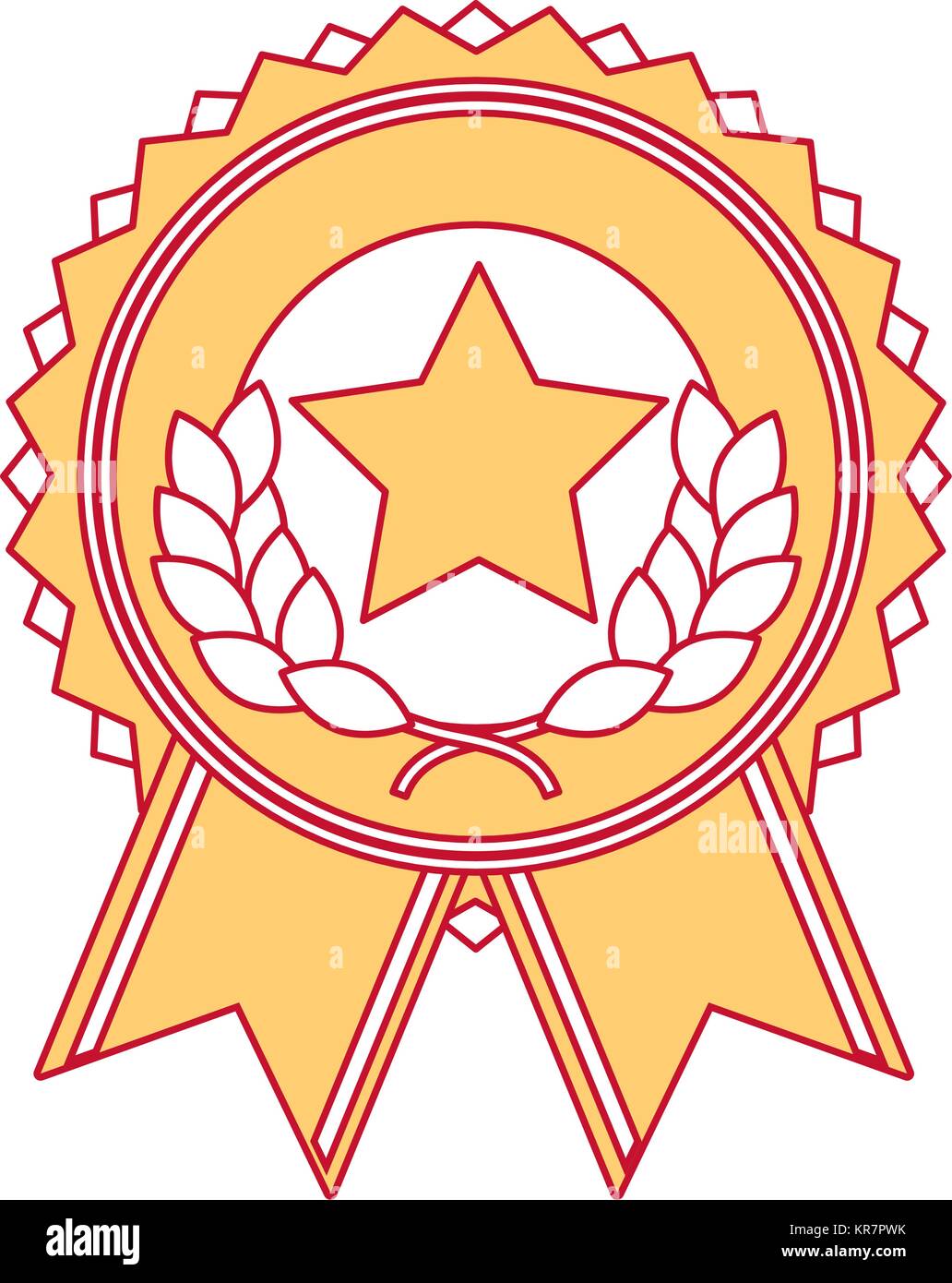 winner medal with star and wreath Stock Vector Image & Art - Alamy